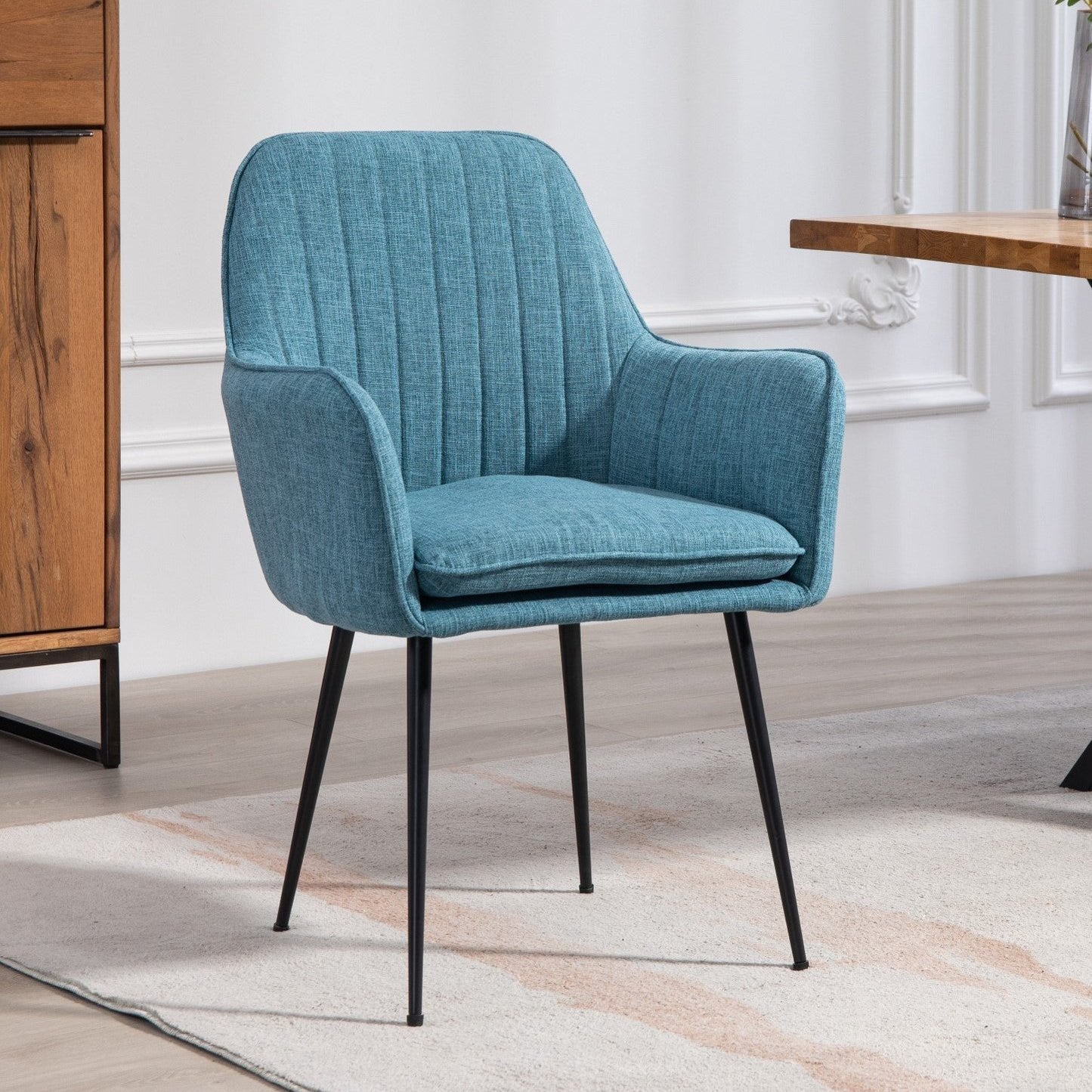 Set of 2 Carrara Fabric Dining Chairs