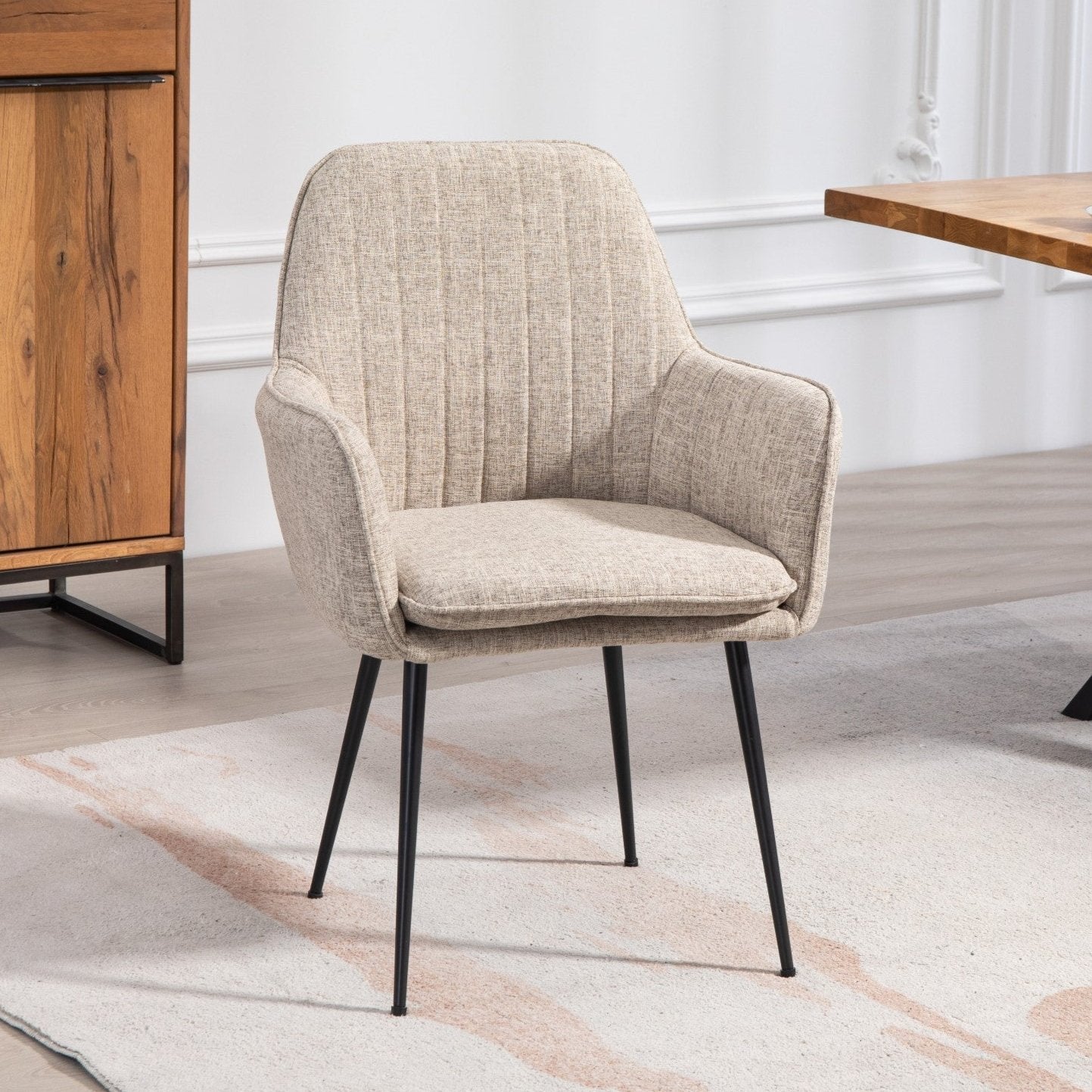 Set of 2 Carrara Fabric Dining Chairs
