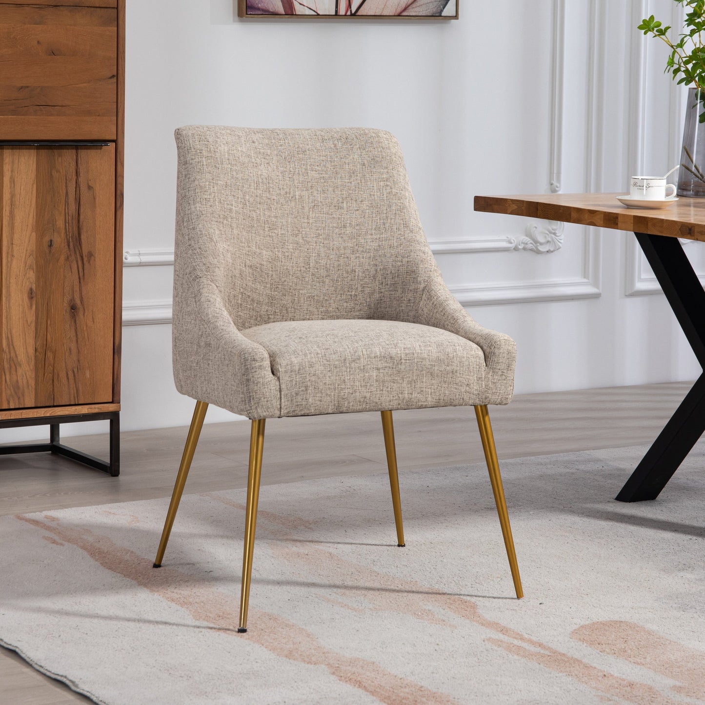 Set of 2 Lograto Fabric Dining Chairs