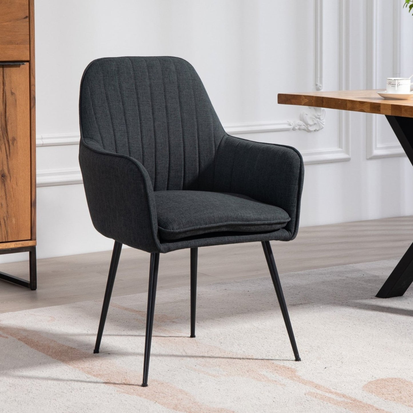 Set of 2 Carrara Fabric Dining Chairs